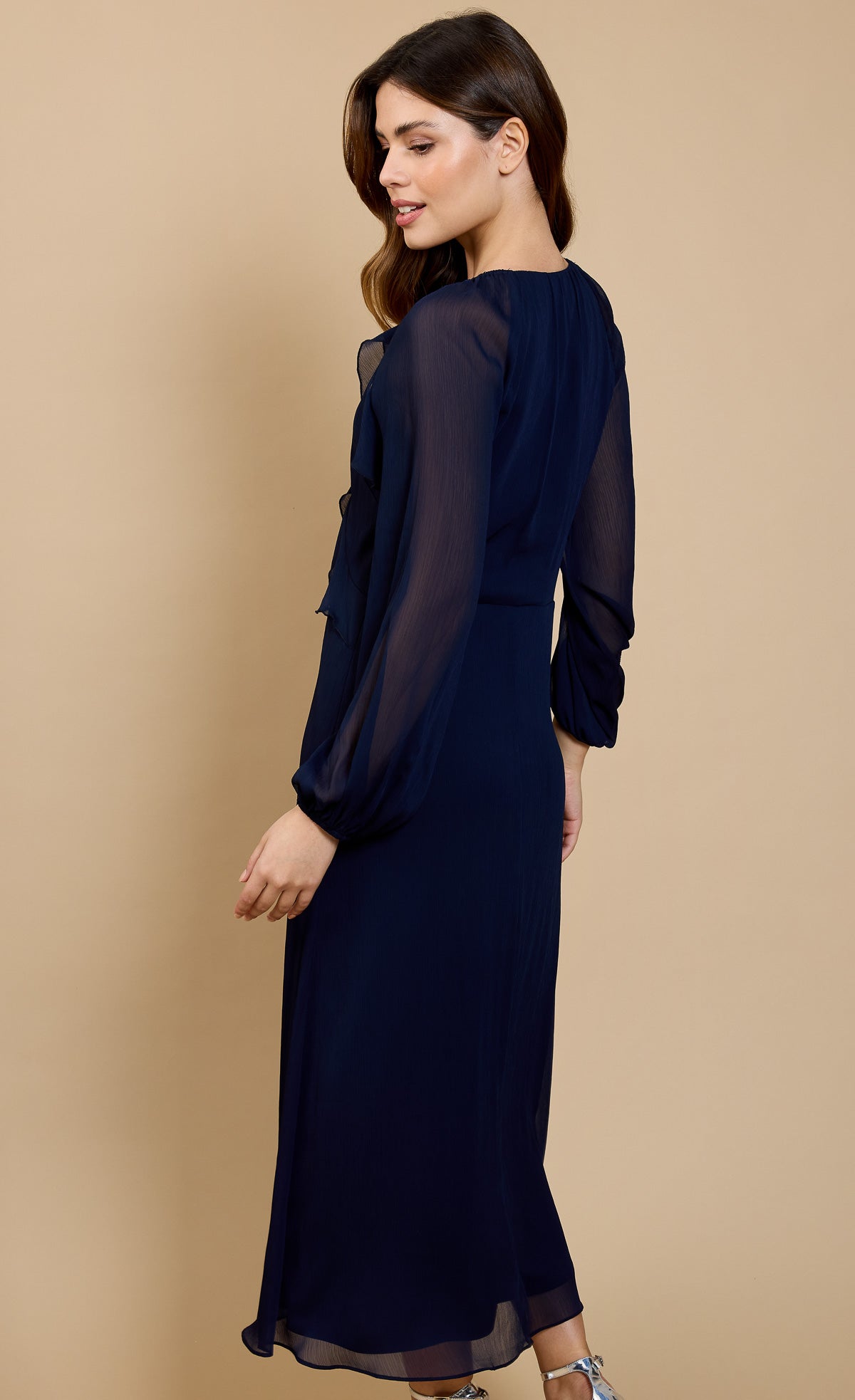 Navy Frill Midaxi Dress by Vicky Pattison