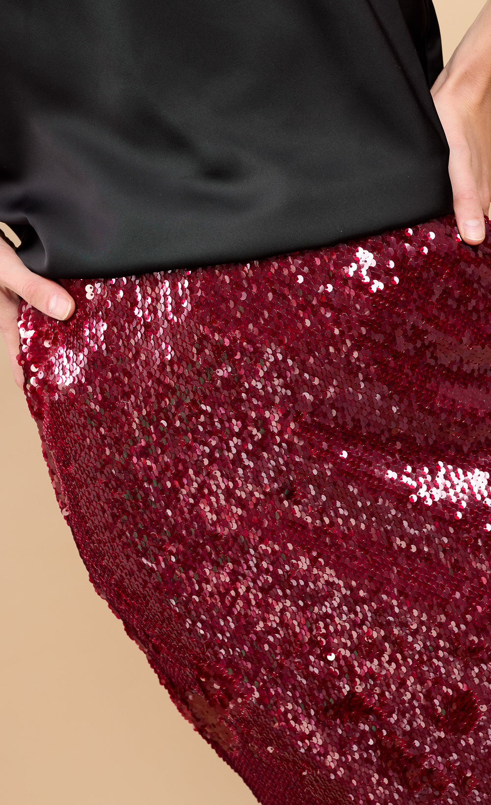 Red Sequin Midaxi Skirt by Vicky Pattison