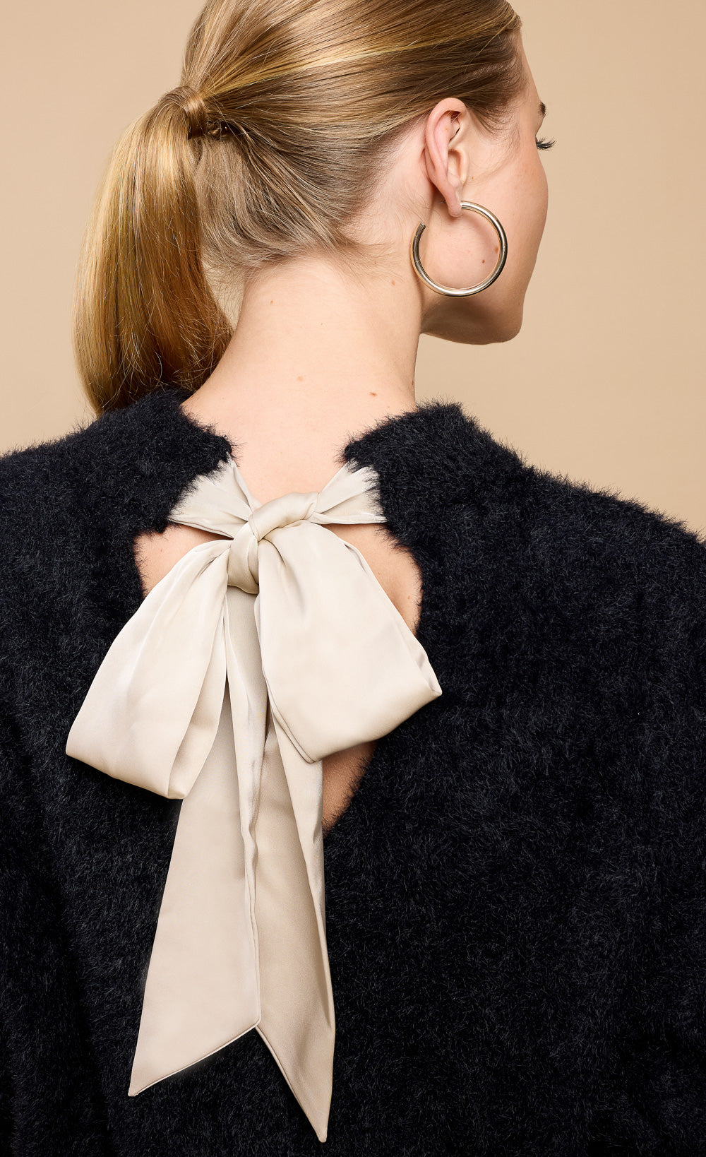 Black Soft Jumper with Bow Detail by Vicky Pattison