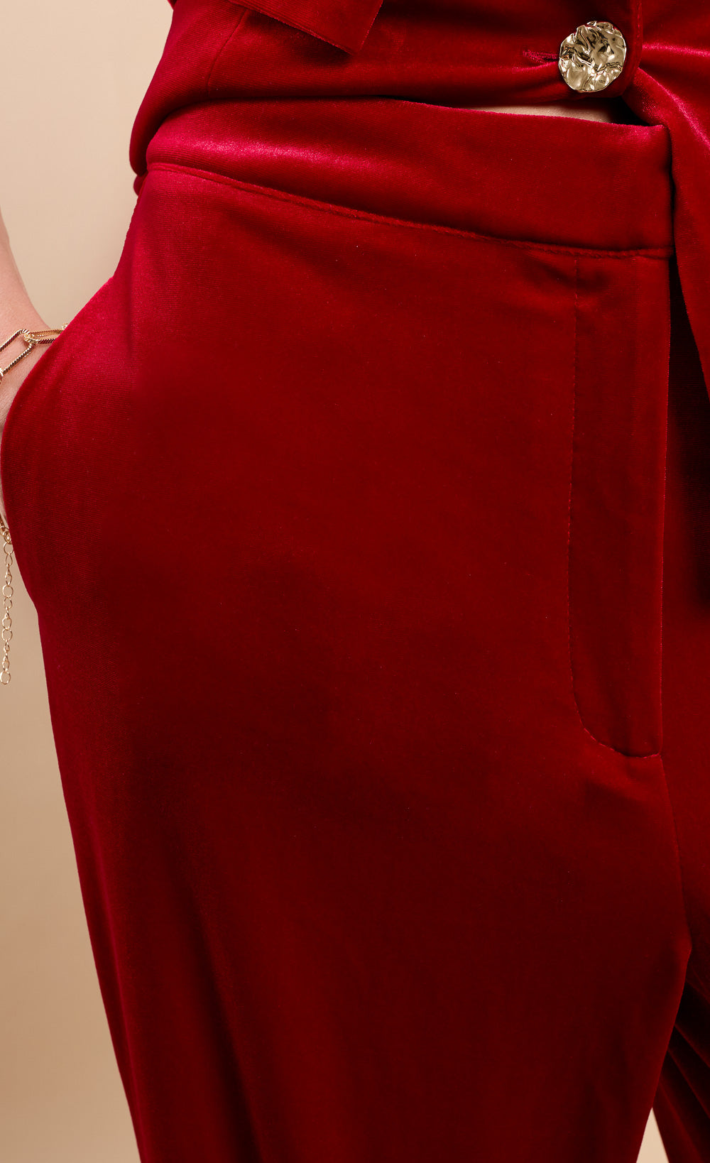 Ruby Red Wide Leg Trousers by Vicky Pattison