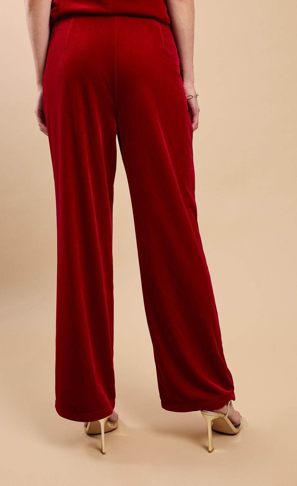 Ruby Red Wide Leg Trousers by Vicky Pattison