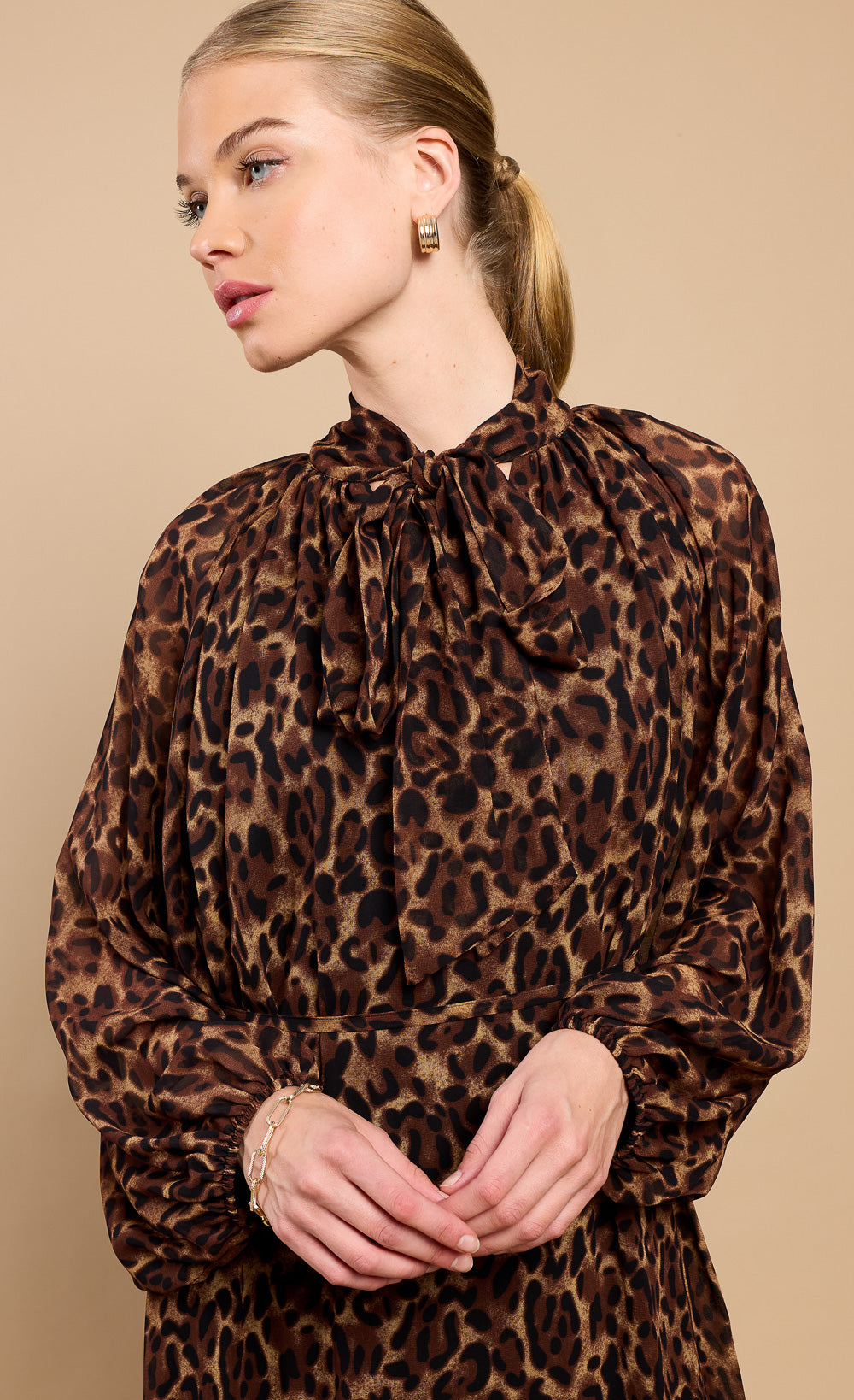 Leopard Print Chiffon Midaxi Dress by Vicky Pattison