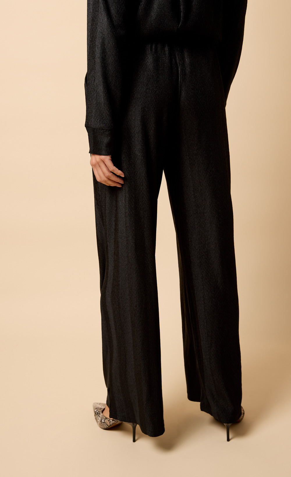 Black Plisse Trousers by Vicky Pattison