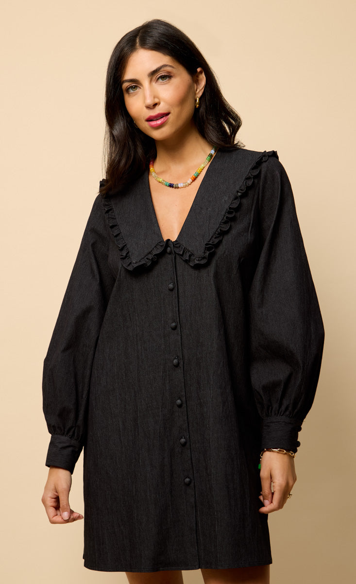 Black Denim Mini Dress