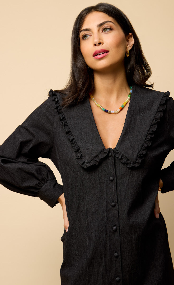 Black Denim Mini Dress