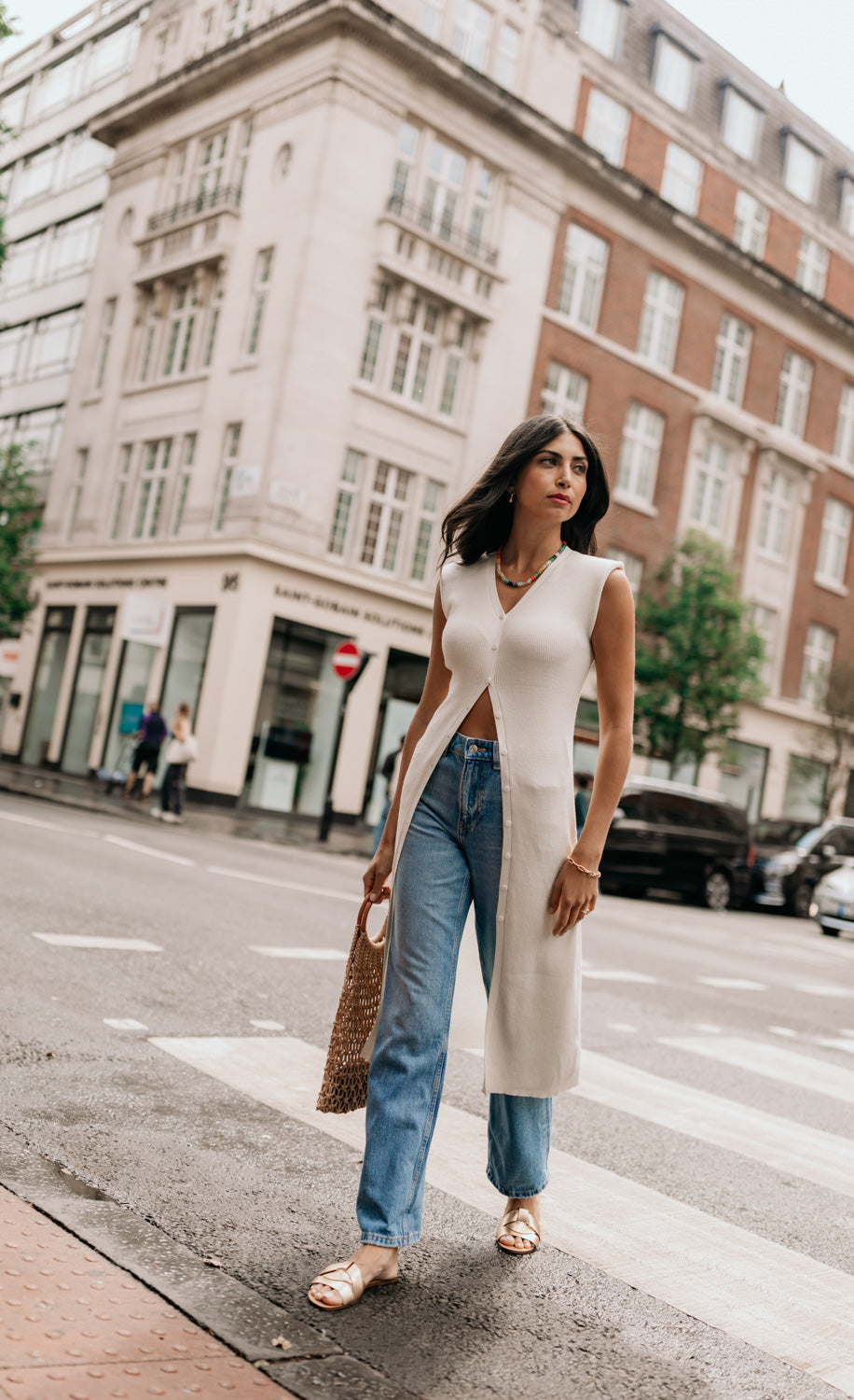 Ecru Knitted Midaxi Dress