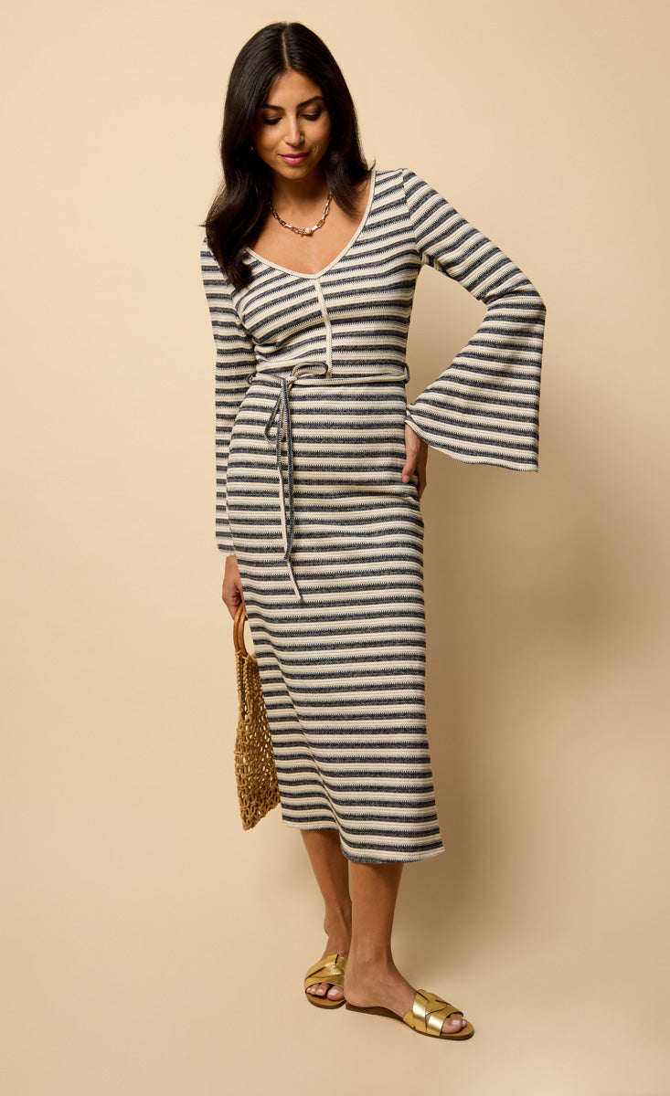 Striped Knitted Midaxi Dress