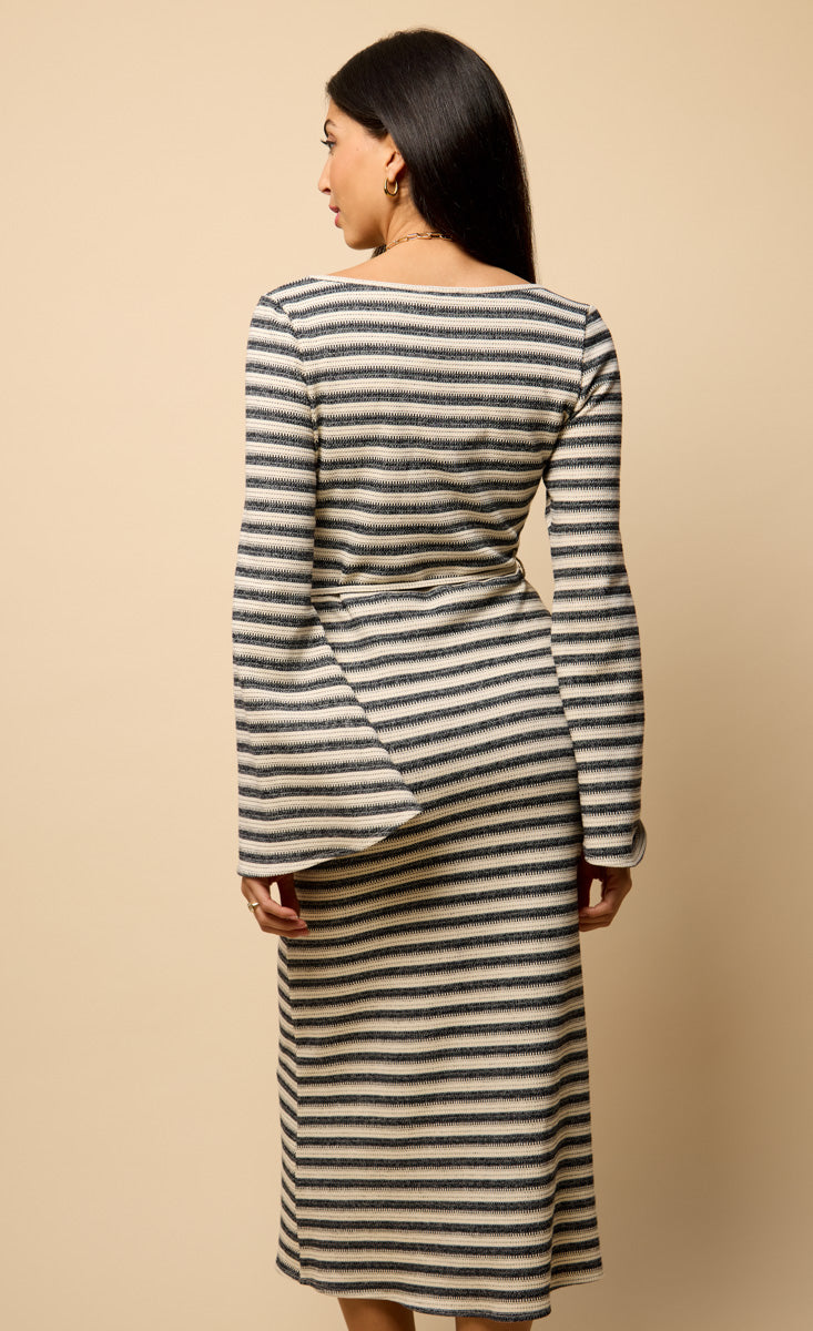 Striped Knitted Midaxi Dress