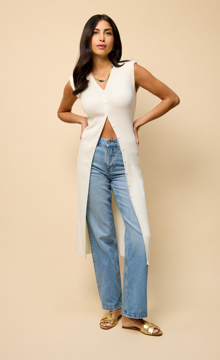 Ecru Knitted Midaxi Dress