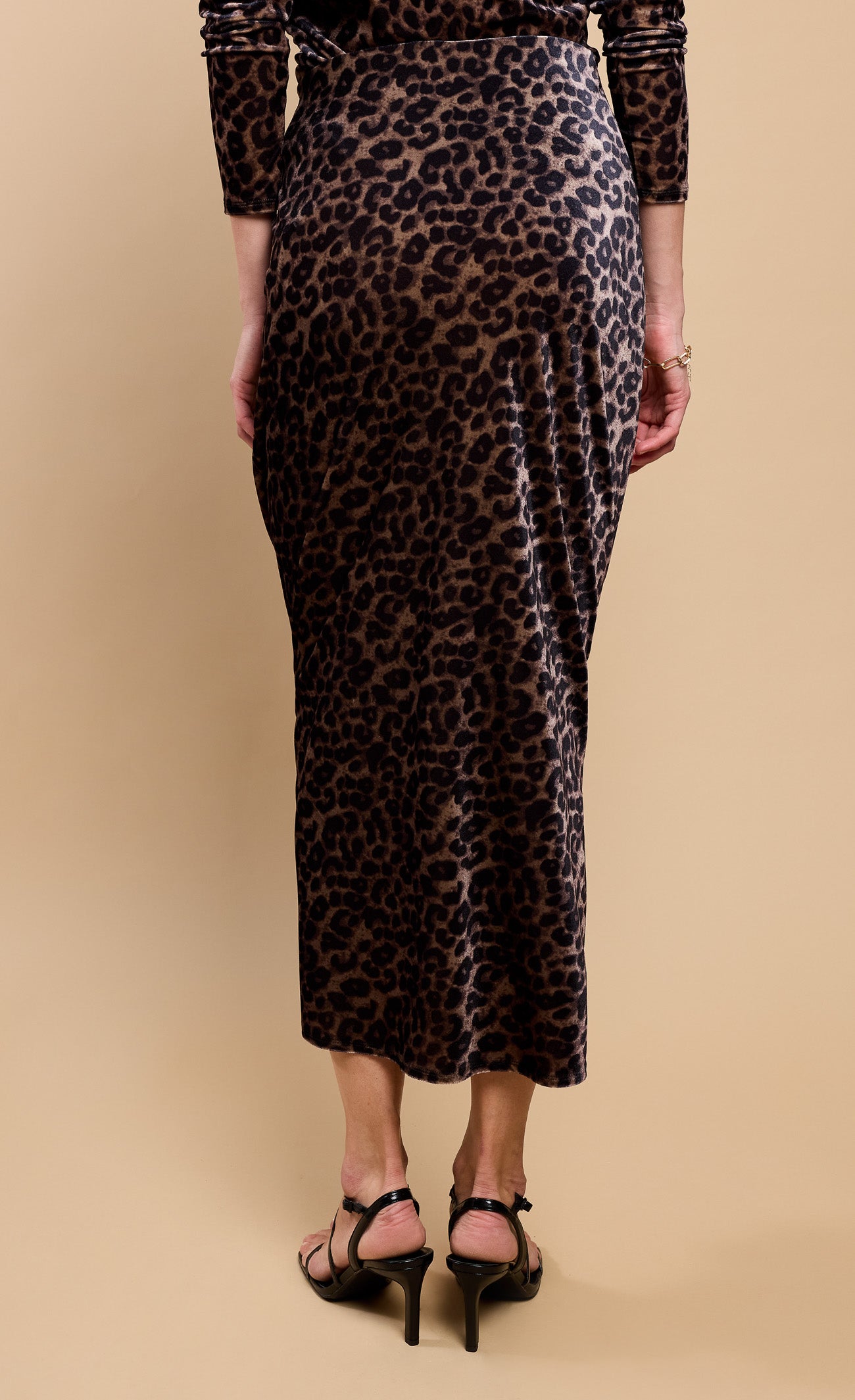 Leopard Print Velvet Midaxi Skirt by Vicky Pattison