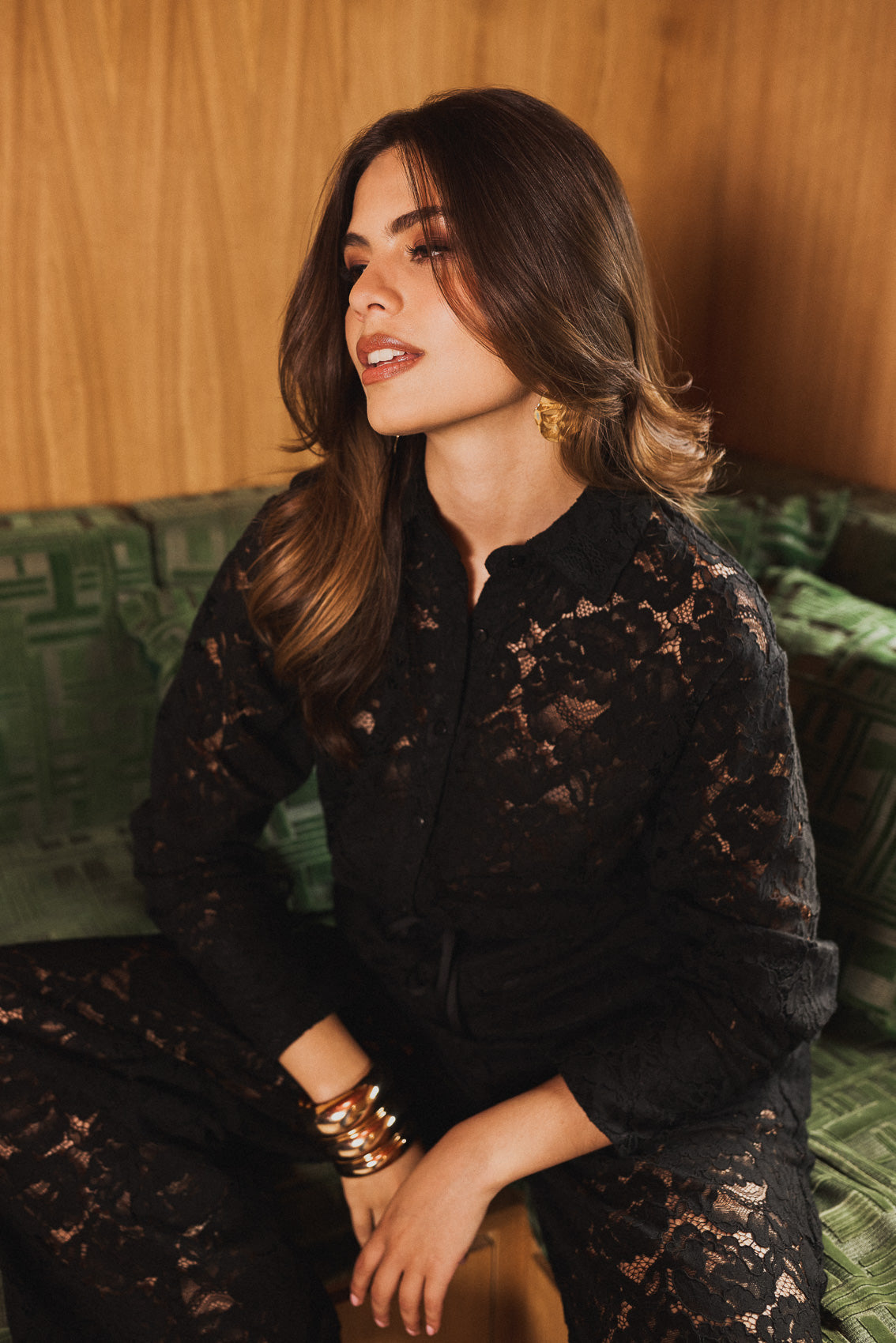 Micaela Black Lace Shirt