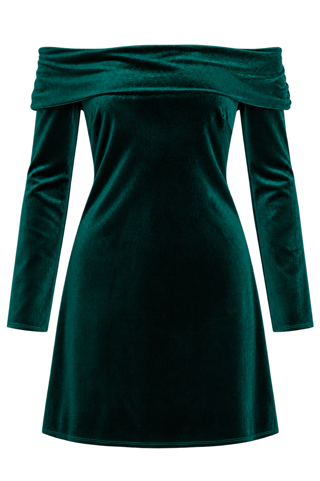 Lois Green Velvet Bardot Mini Dress by iSKA