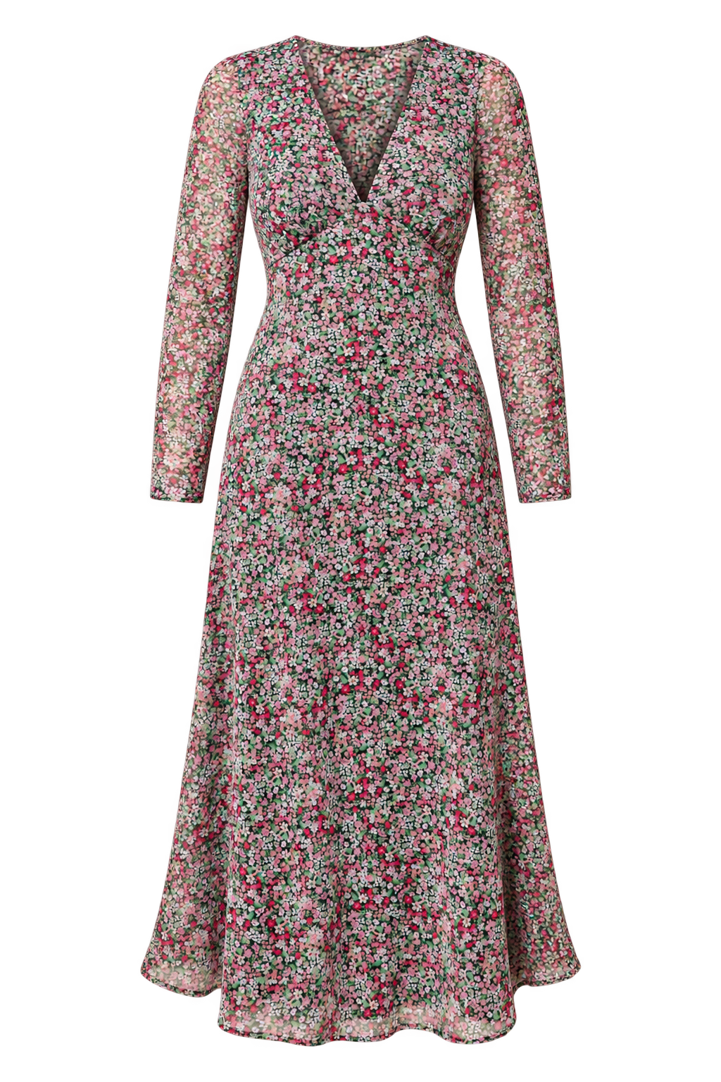Coralie Ditsy Floral Print Midi Dress by Saffron and Amber