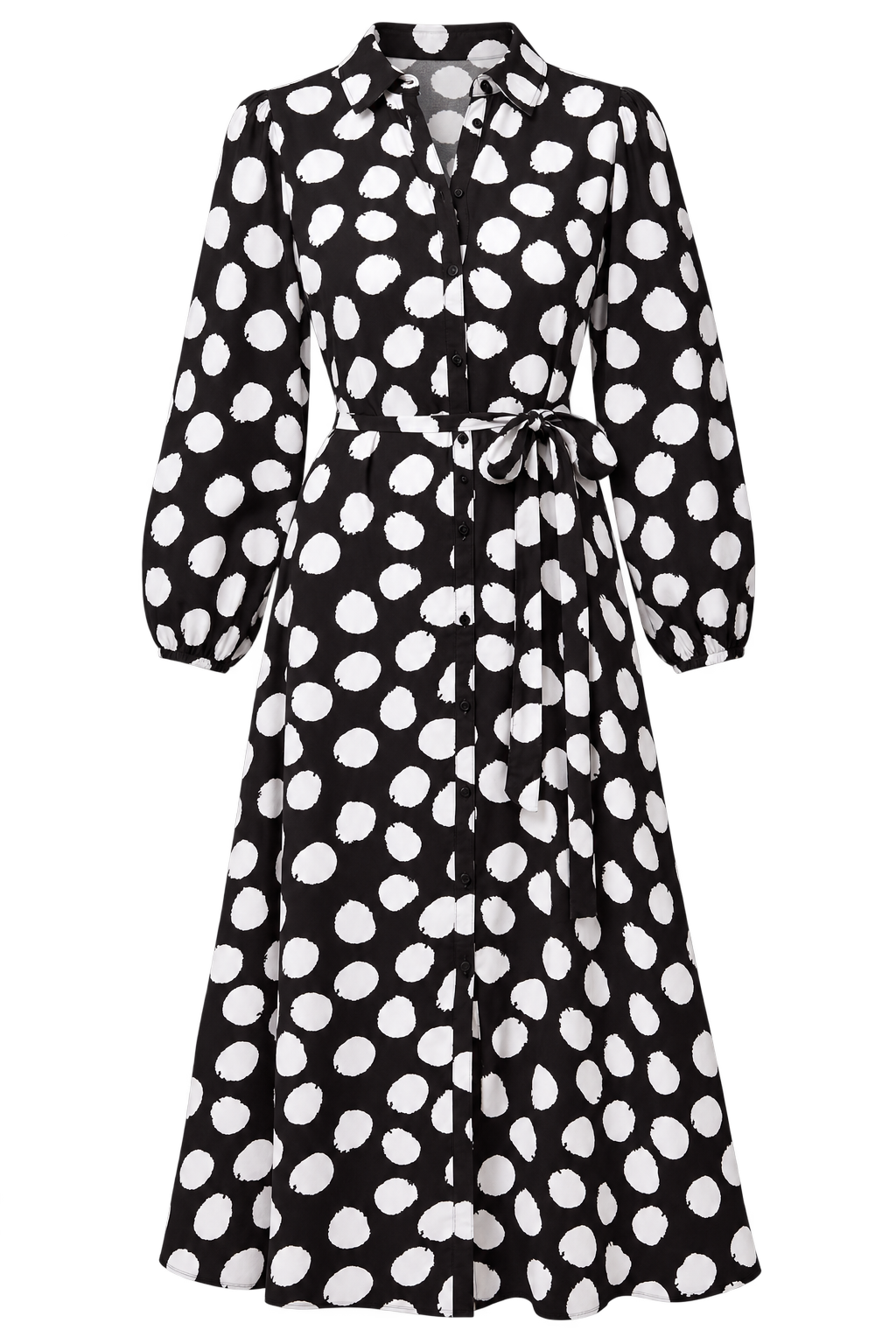 Daniela Monochrome Spot Print Midi Dress by Saffron and Amber