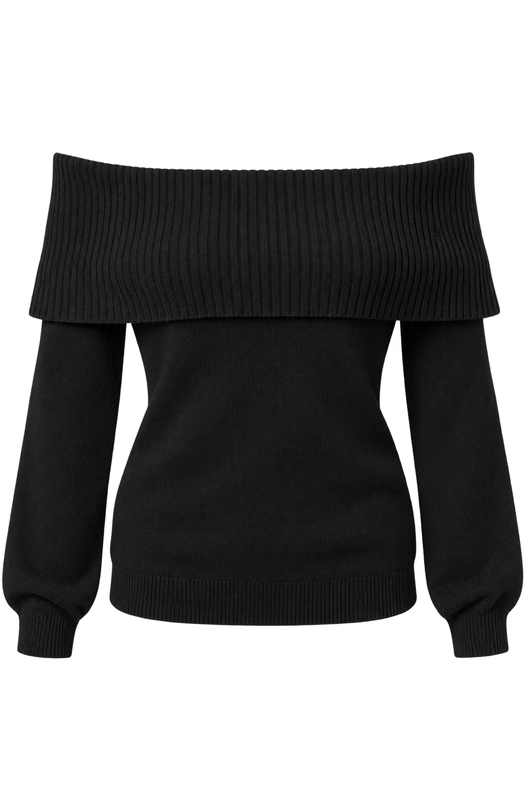 Colette Black Knitted Bardot Jumper