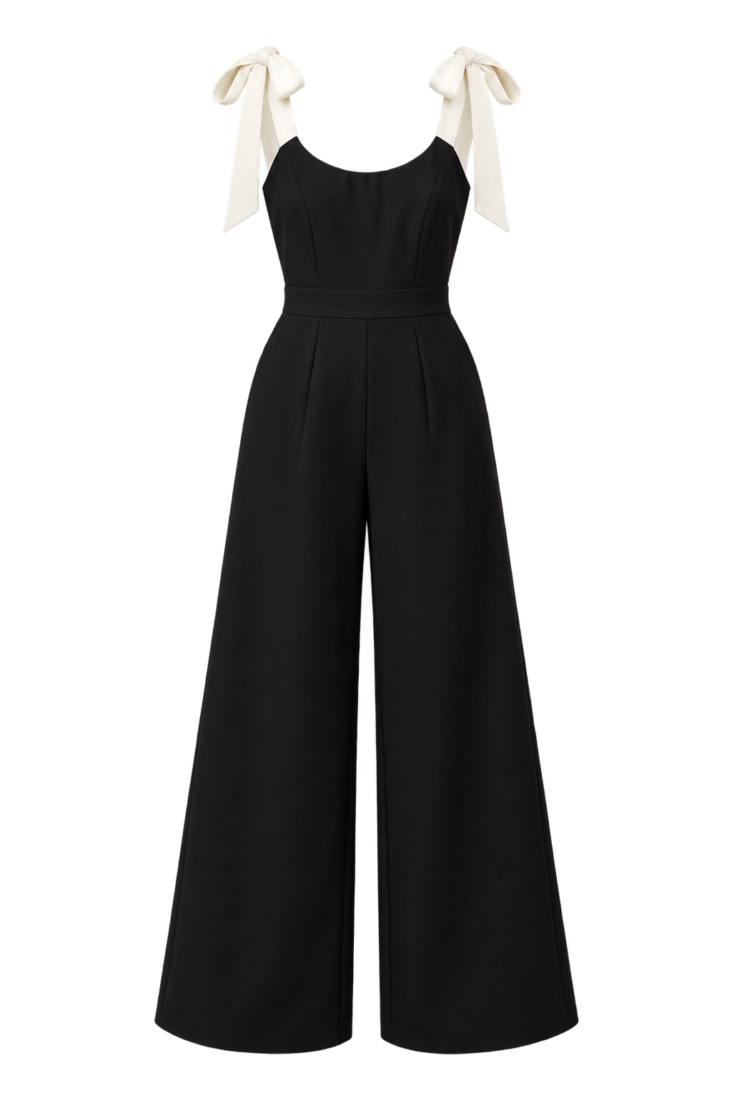 Raine Black Contrast Shoulder Bow Jumpsuit