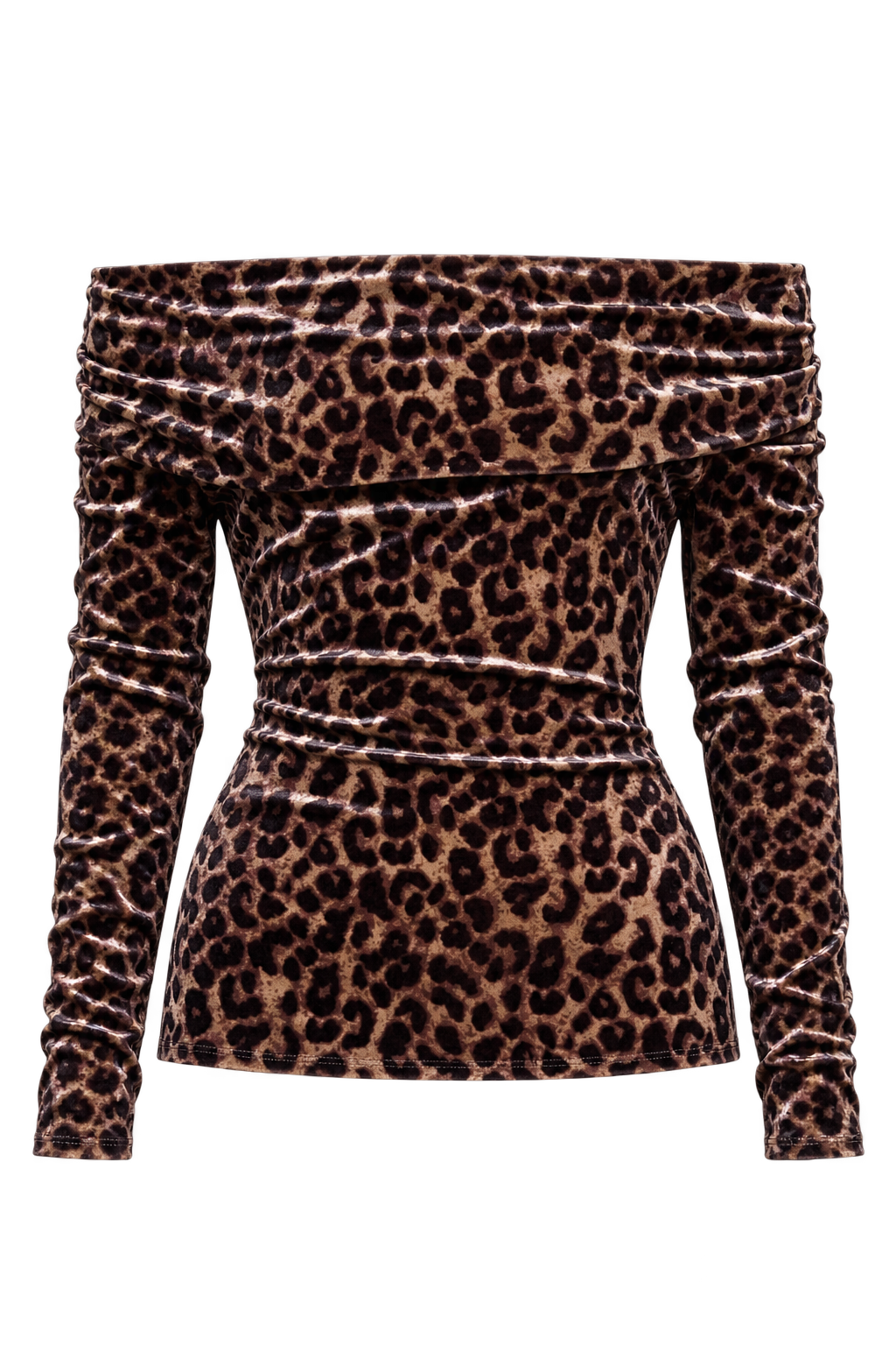 Hermione Leopard Print Velvet Bardot Top by Vicky Pattison