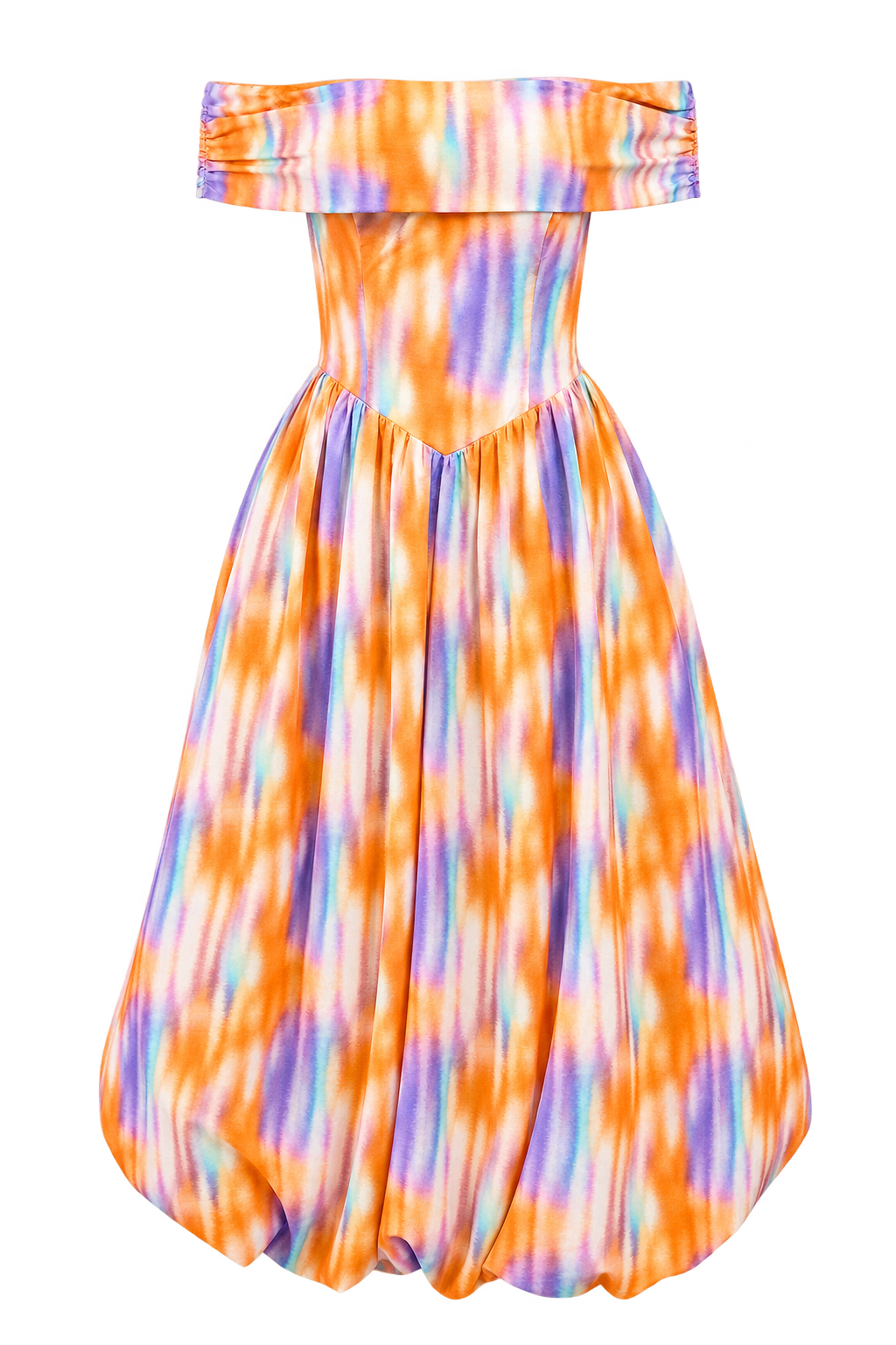 Tatiana Blur Print Bardot Midaxi Dress