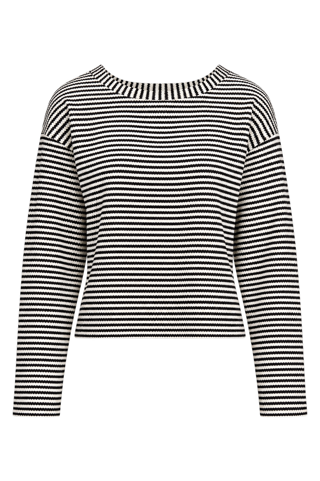 Ixora Monochrome Stripe Long Sleeve Top