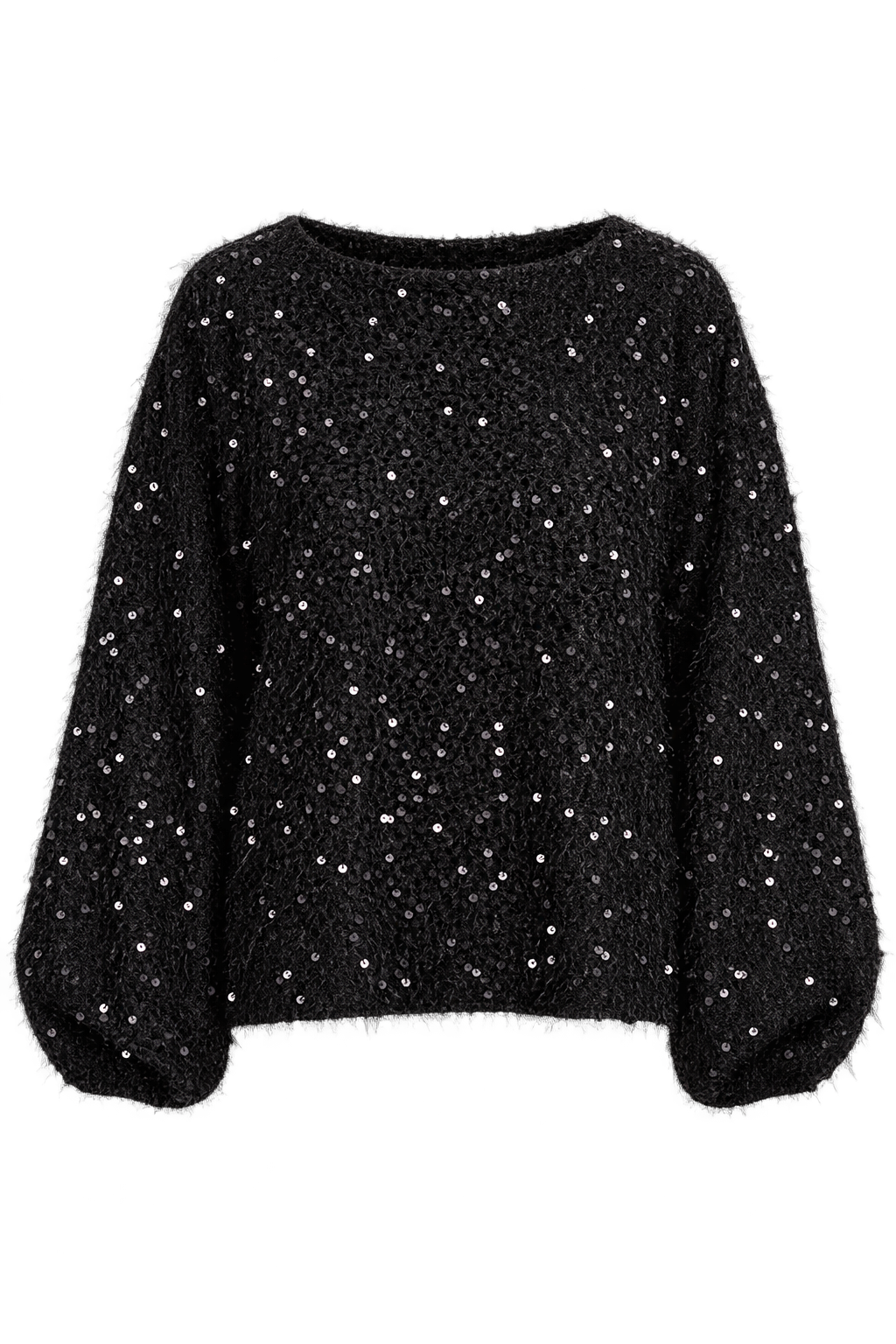 Mireille Black Sequin Fringe Jumper