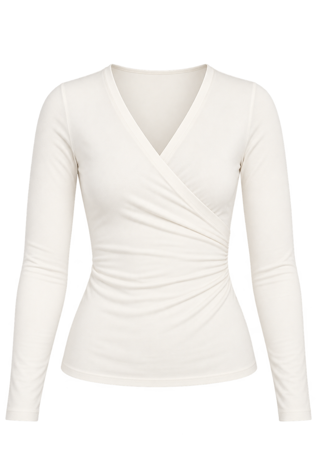 Manet Cream Mock Wrap Top
