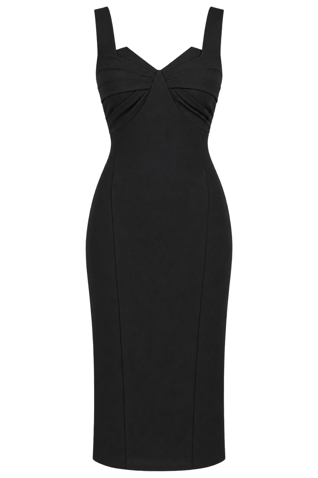 Kahlo Black Knot Front Sleeveless Midi Dress