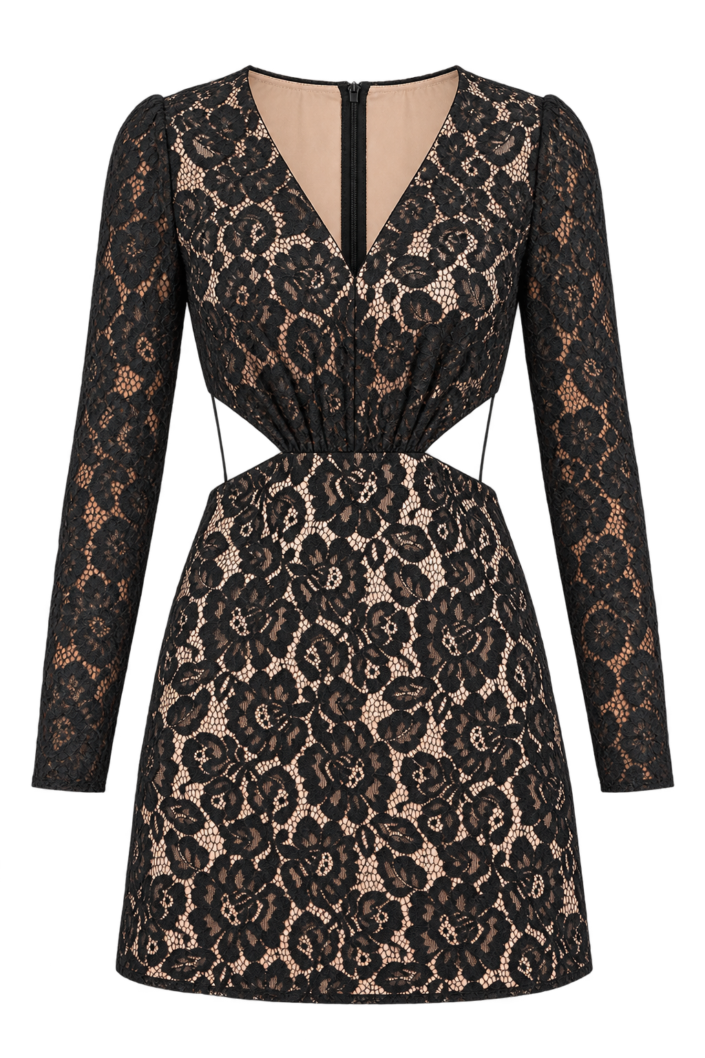 Valadon Black Lace Cut-Out Mini Dress by Chloe Lewis