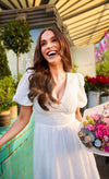 White Broderie Midi Dress by Vicky Pattison