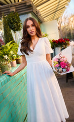 White Broderie Midi Dress by Vicky Pattison