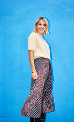 Floral And Spot Print Midi Skirt by Vogue Williams