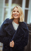 Navy Teddy Coat by Vogue Williams