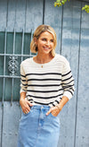 Stripe Pointelle Knit Top by Vogue Williams