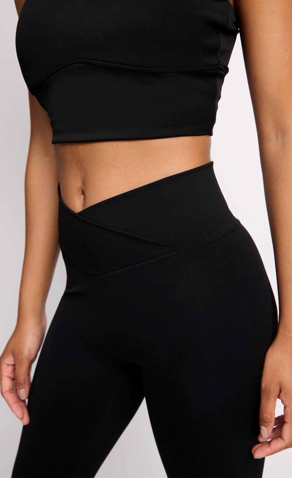 Black Active Cross Front Legging