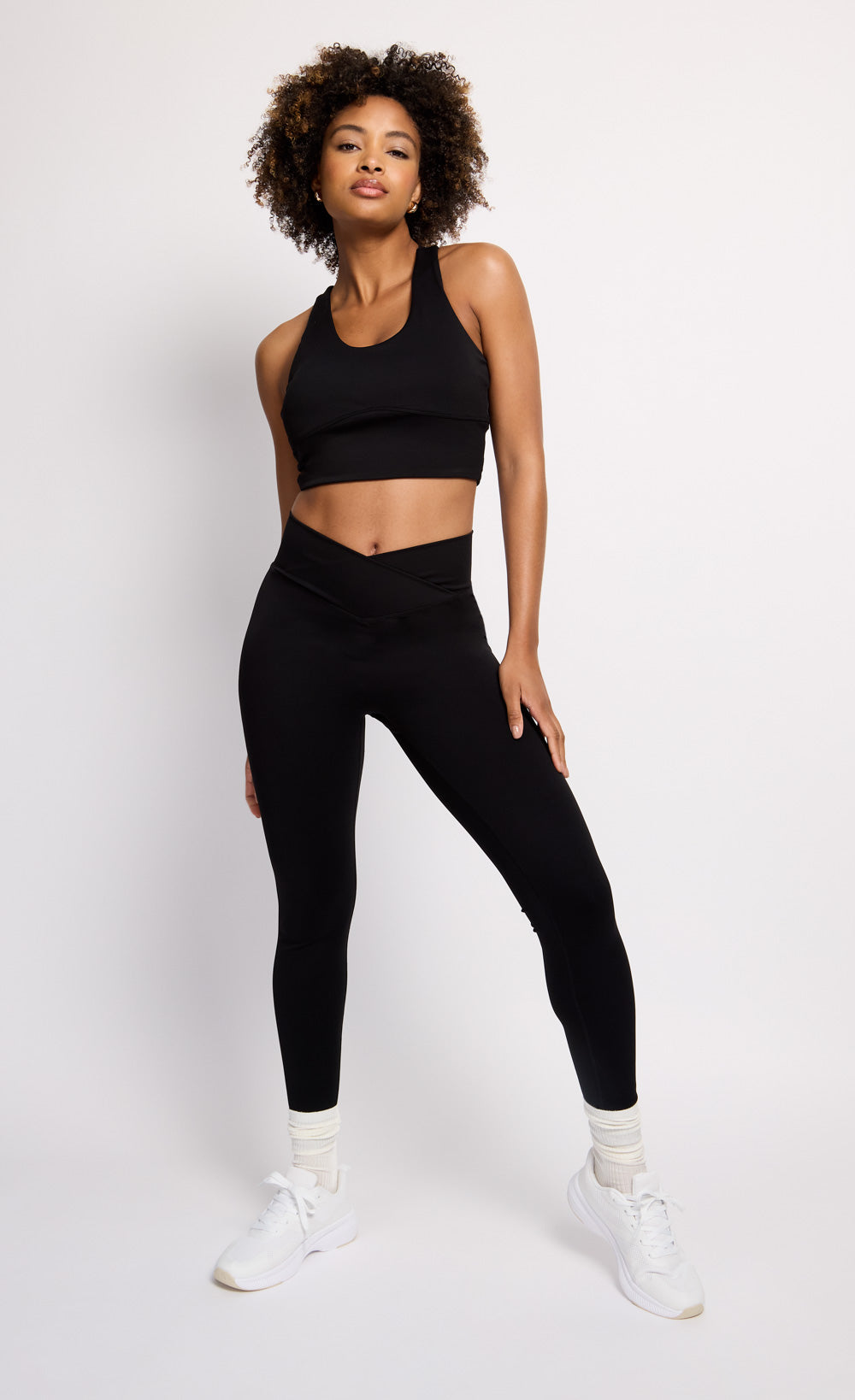 Black Active Cross Front Legging