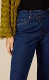 Indigo Criss Cross Straight Denim Jeans by Vogue Williams
