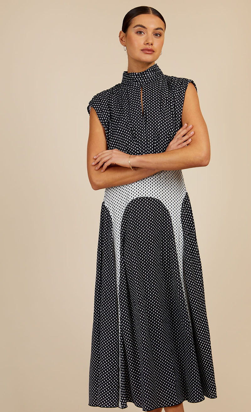 Mono Spot Mix Midaxi Dress by Vogue Williams