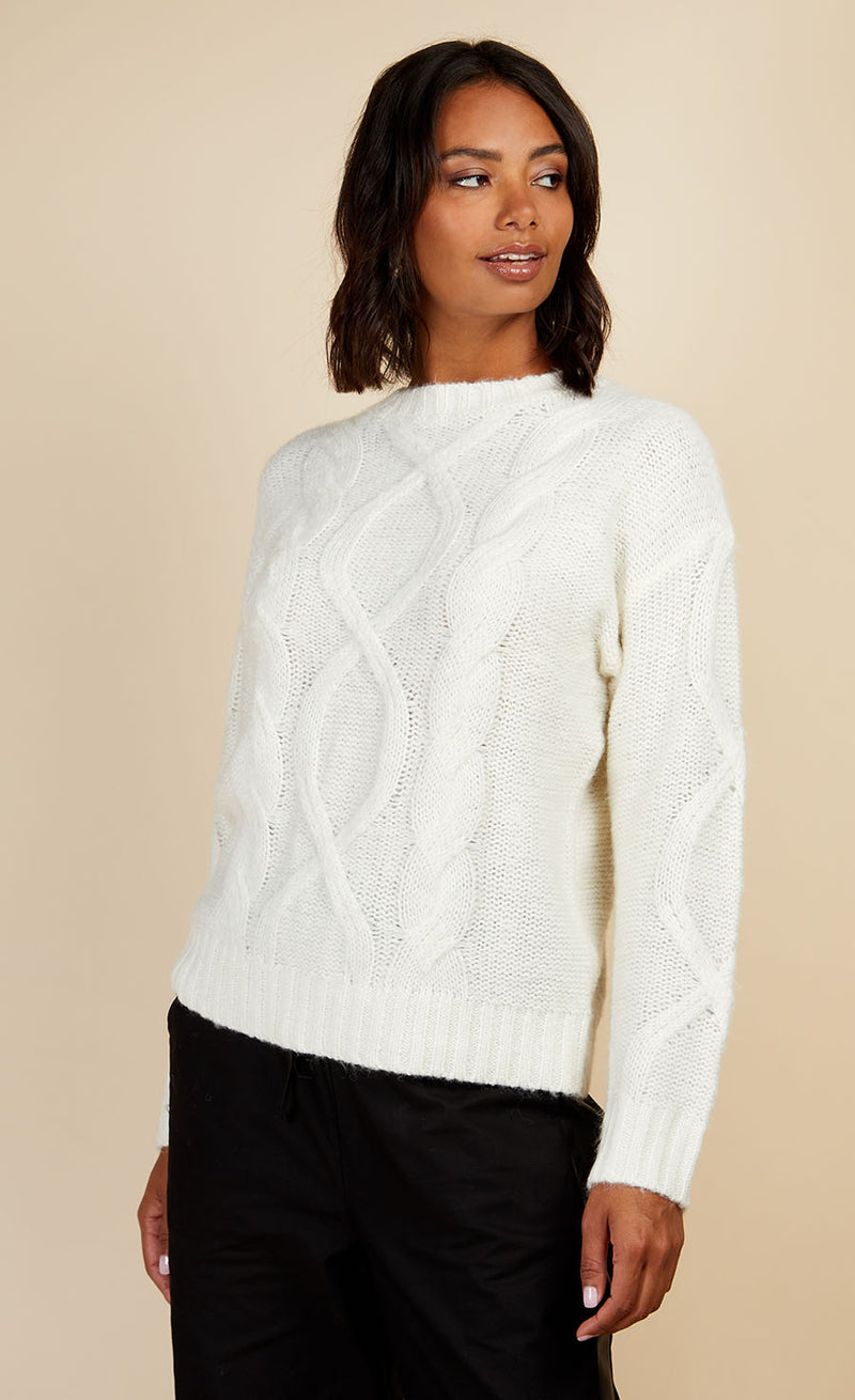 Cream Cable Knit Jumper by Vogue Williams