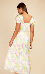 Jackson Blossom Pleated Belted Midaxi Dress