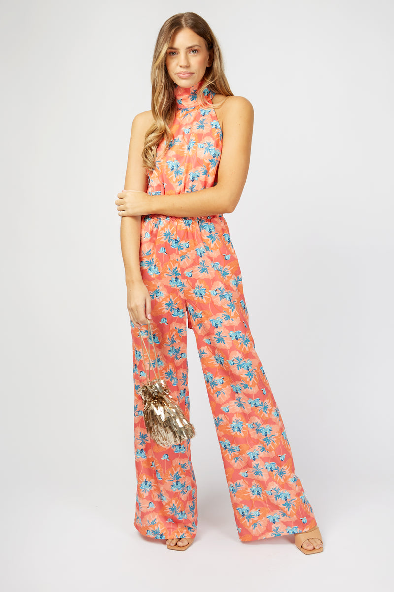 Barton Floral Print Halterneck Jumpsuit