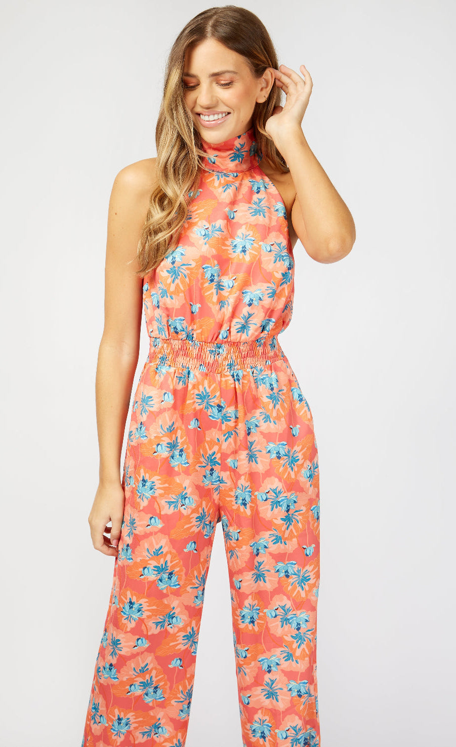 Barton Floral Print Halterneck Jumpsuit