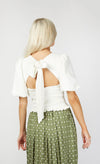 Cream Tie Back Crop Top