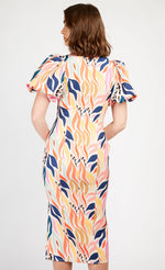 Animal Print Puff Sleeve Midi Dress by Vogue Williams