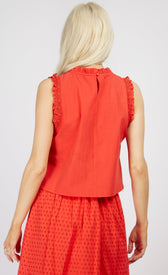 Red Lace Trim Crop TopClothing TopsCrop TopLittle Mistress