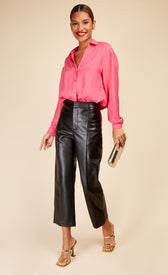 Fuchsia Satin Oversized ShirtShirtsShirtLittle Mistress