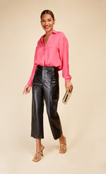 Fuchsia Satin Oversized Shirt by Vogue Williams
