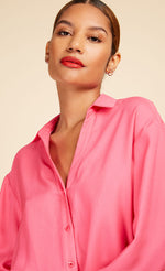 Fuchsia Satin Oversized Shirt by Vogue Williams