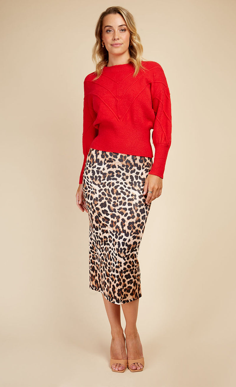 Leopard Bodycon Midi Skirt by Vogue Williams