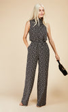 Mono Spot Shirred Neck Top