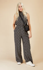 Mono Spot Shirred Neck Top