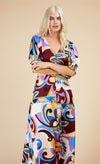 Retro Print Button Front Midi Dress by Vogue Williams